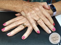 Cerise with blooming flower nail art