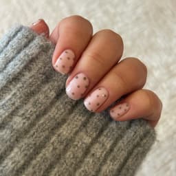 Polka dot BIAB nails rayleigh