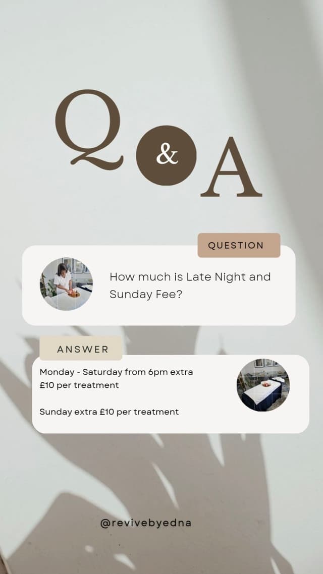 Late Night and Sunday Charges