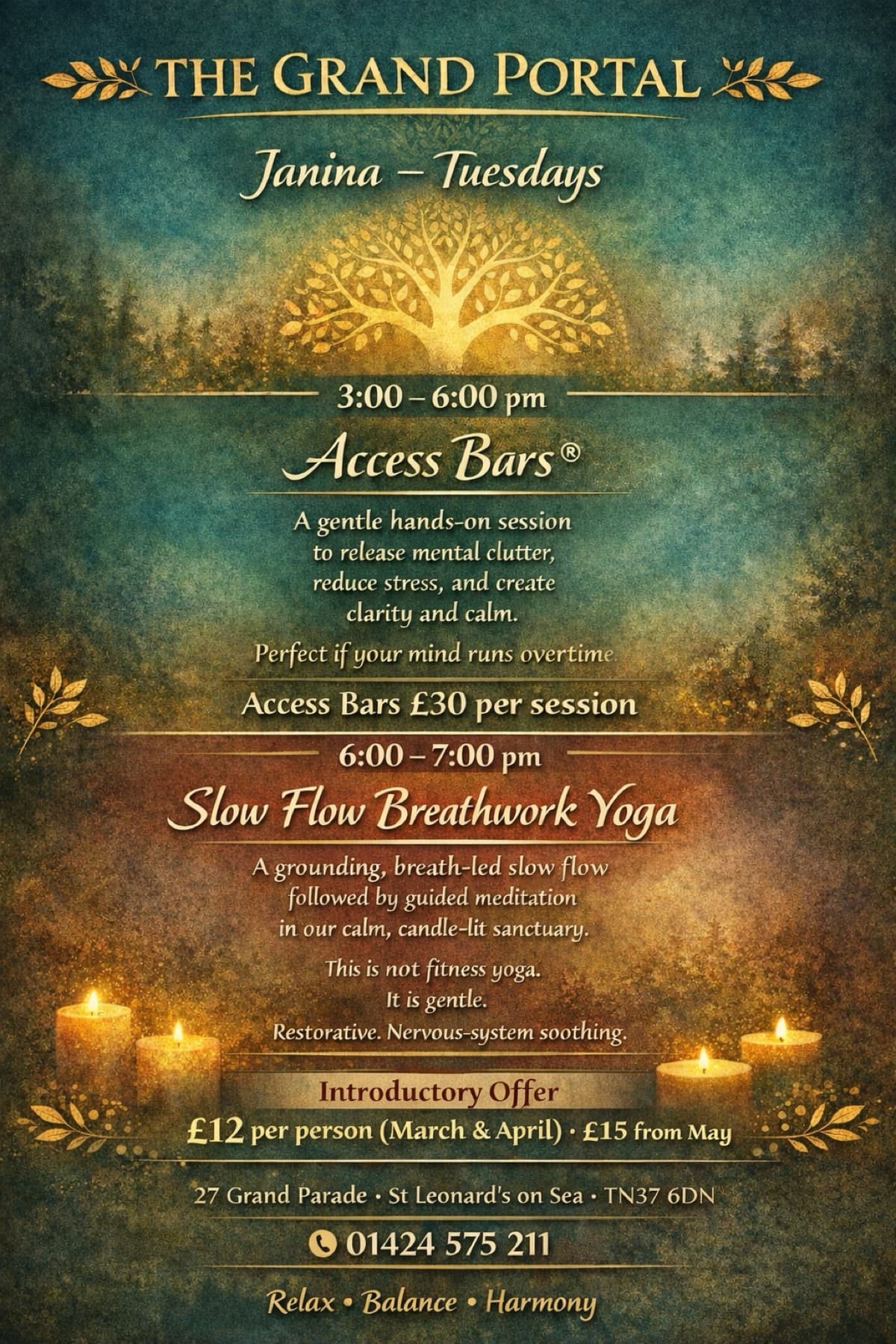 Janina will be starting her Breath work yoga from 10th March please book so not to miss out !