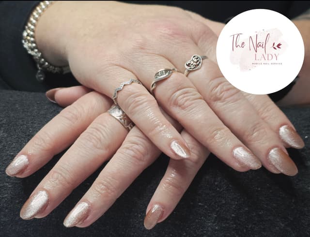 BIAB/ Builder Gel with Extensions and Cat Eye Gel Polish