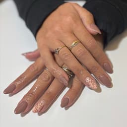 Gel extensions with simple nail art £30