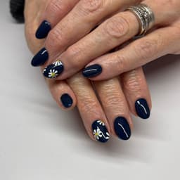 Gel manicure with simple nail art £30