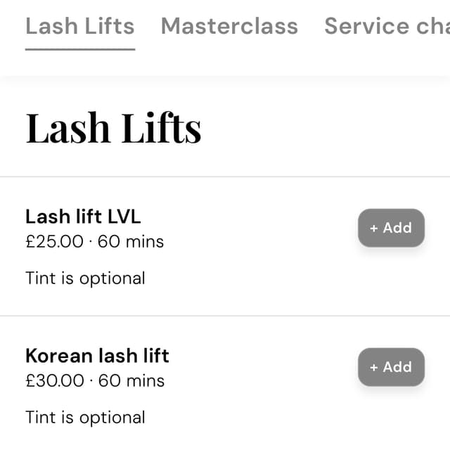 Select your treatment(s)