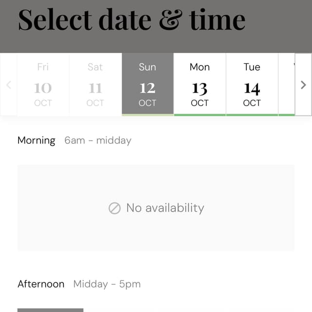 Select your preferred date and time
