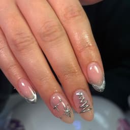 Builder with level 2 nail art