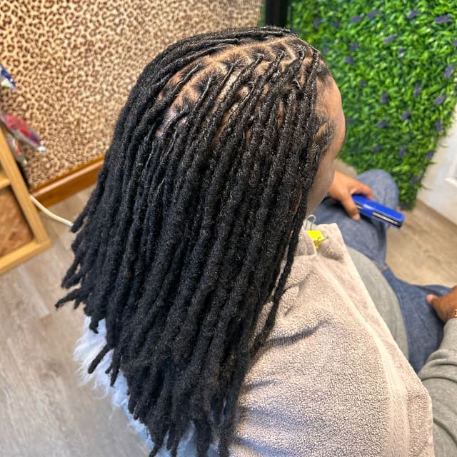 Traditional locs twisted