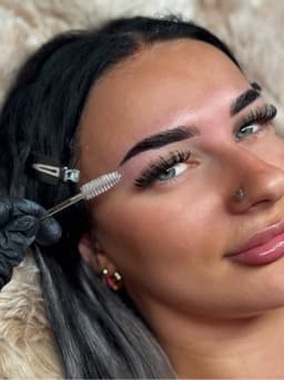 brow lam, hybrid tint & wax