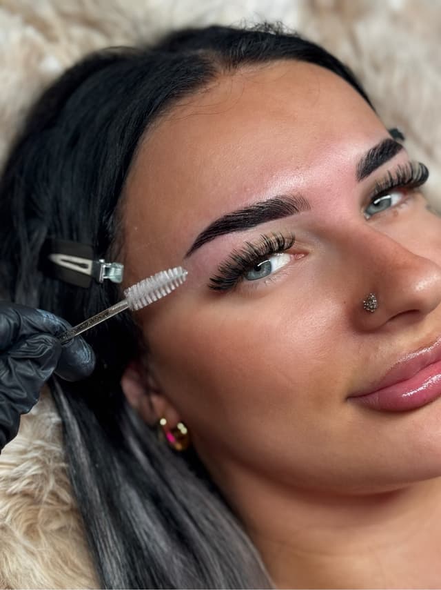 brow lam, hybrid tint & wax