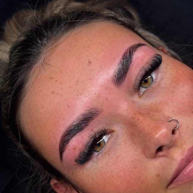 brow lamination, wax & tint