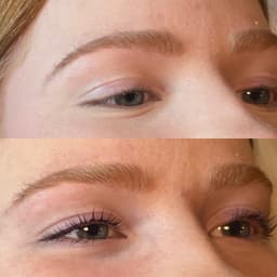 Before and After of lash lift