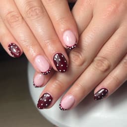 Gel mani with basic art