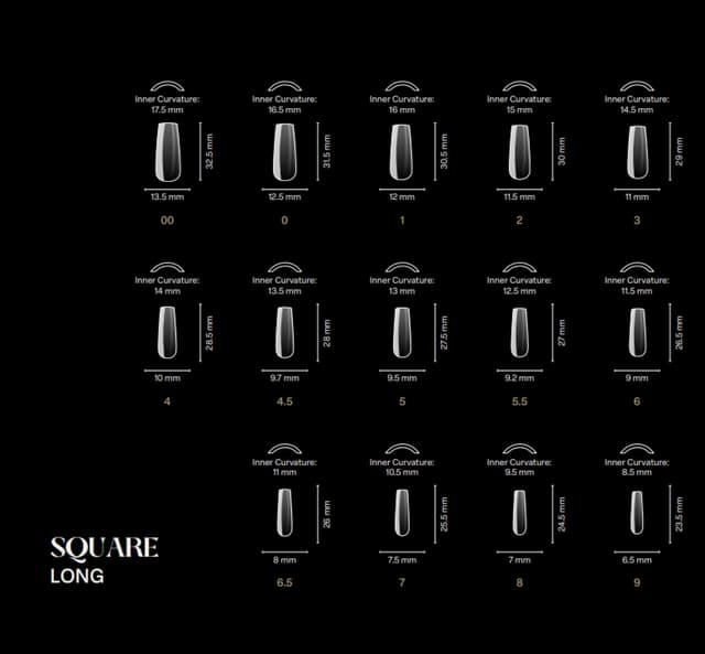 Aprés Gel X Size Chart