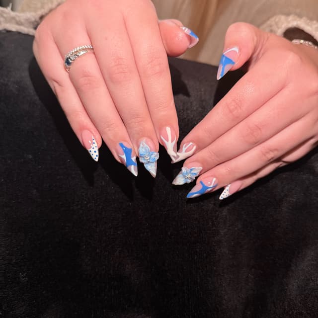 Medium acrylic nails with level 3 +3D art