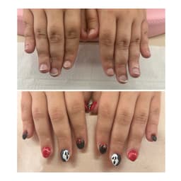 Beautiful transformation from nail biting to Halloween glam 💅🎃