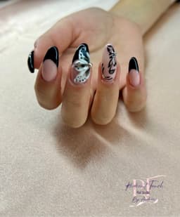 3D flowers & swirl nails🌸✨