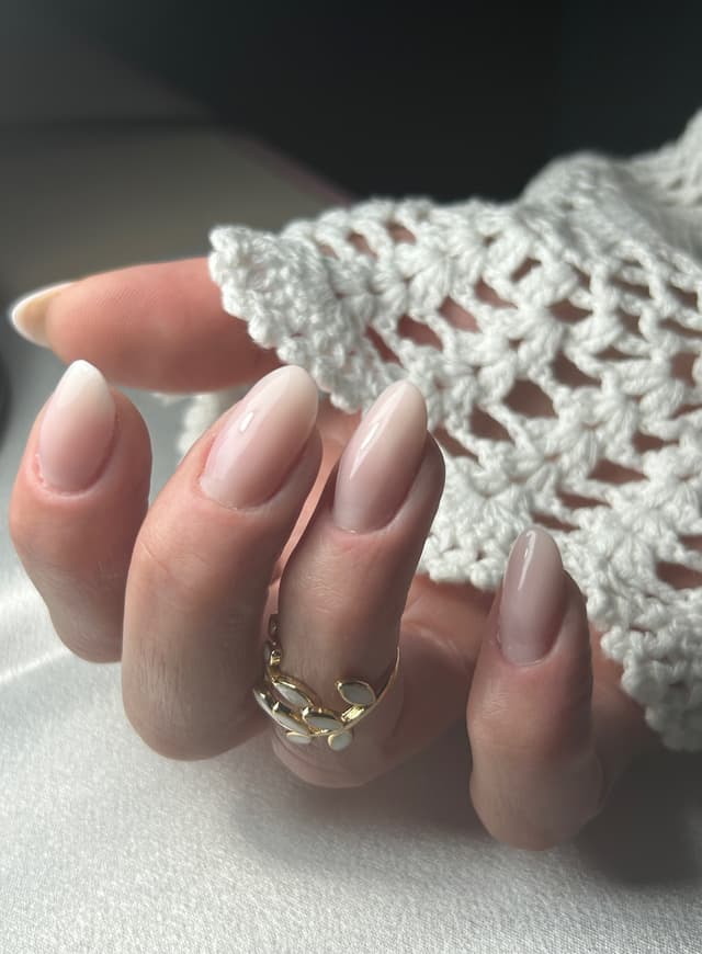 Soft milky nude BIAB nails