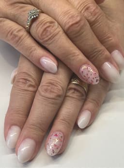 Milky white with flowers