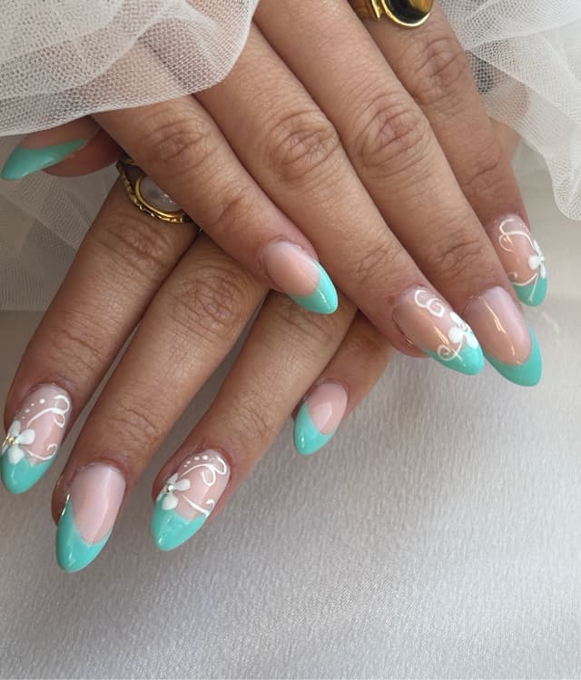 Mint french nails