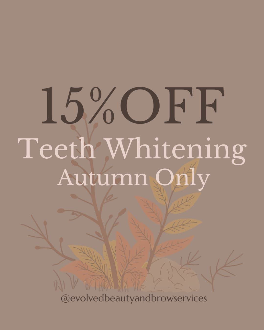 **Your smile refresh for the season!**
<u>**15% OFF TEETH WHITENING**</u>
**Brighter, whiter smile in just one session.**
**“Perfect for events, photos or just feeling more confident.”**
Available until May 31st or until appointments fill.
Ideal for first-time clients or anyone wanting a quick confidence boost!