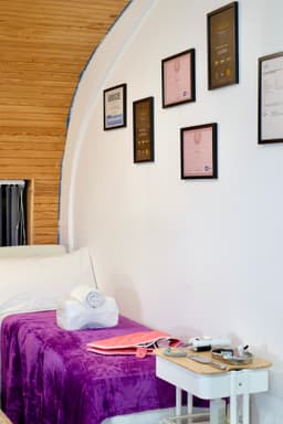 Pedicure station & some of my certificates