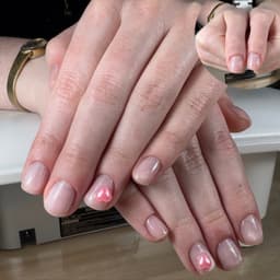 Prescriptive manicure + without gel colour + cat-eyes + nail art tier 2