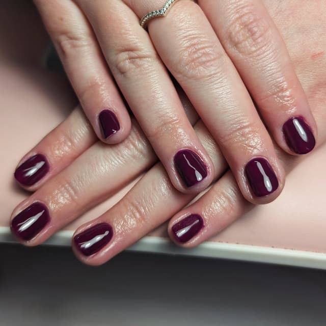 Simple Purple BIAB nails