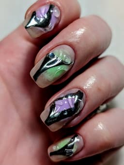 Neutral Ethereal 3D hard gel nails