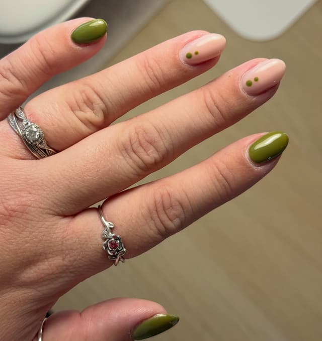 Olive & nude builder gel