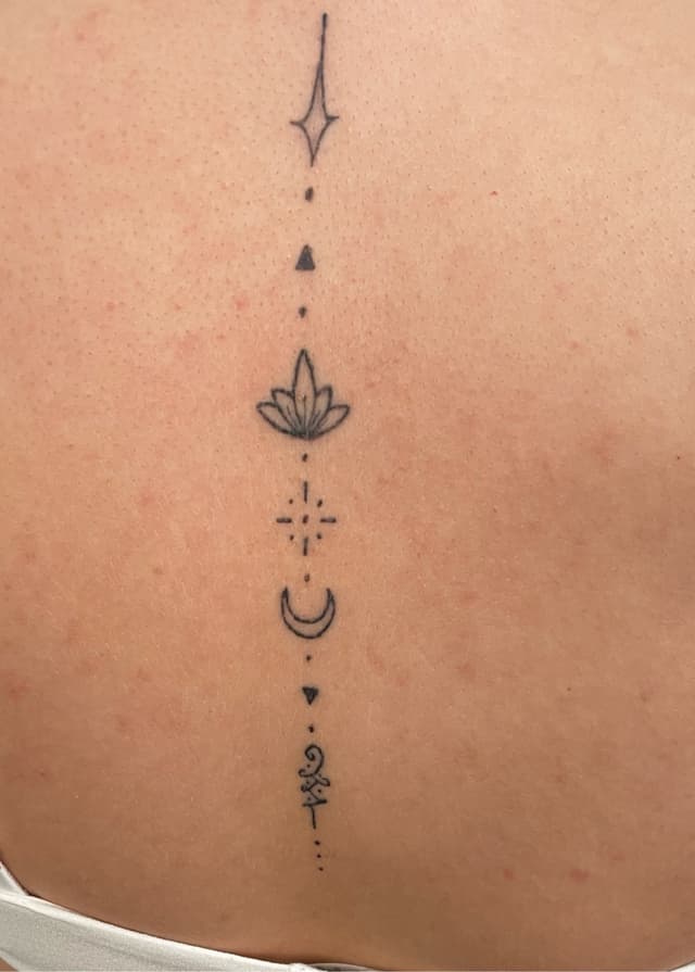 Fine line tattoo healed