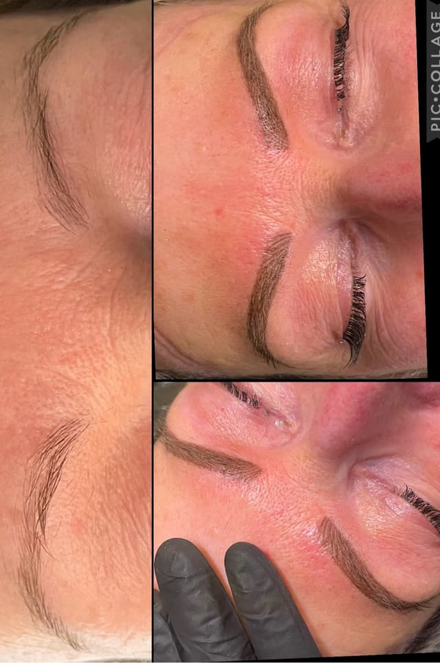 Combination brows - hair stroke + powder permanent brows