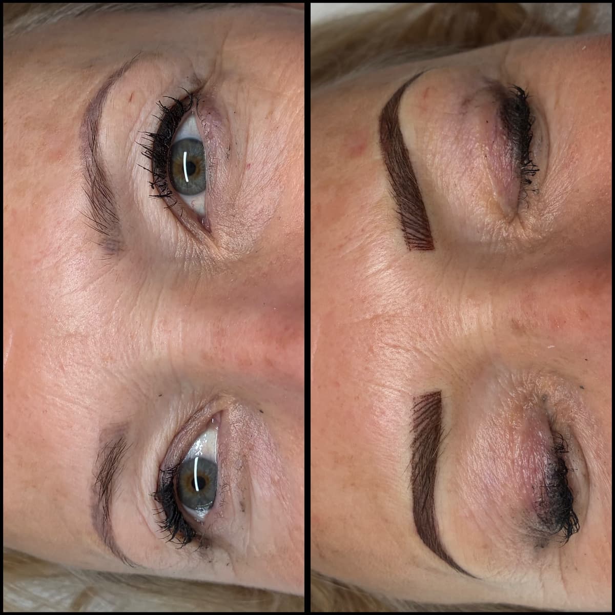 combination brows - semi permanent makeup - **£290.00**
This is a more permanent option for people who have sparse brows wanting to have a more fuller shape permanently.