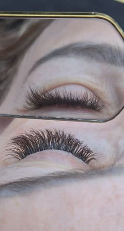 Feathered (Wispy Couture) lash set in Kitten style/Fox Eye effect