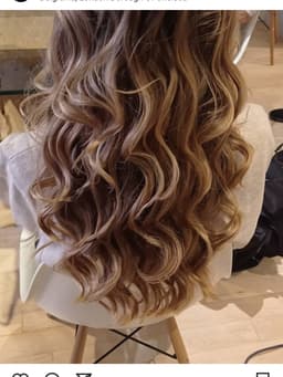 Wavy styling with curling iron