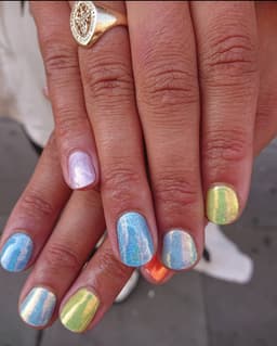 Gel manicure + complex nail art ( different colours)