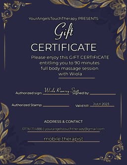 Customised gift  certificates available now