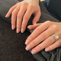 BIAB manicure with mermaid chrome