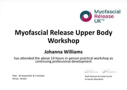 Lower Body MFR certificate