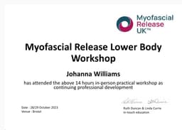 Upper body MFR certificate