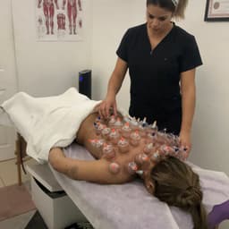 Cupping therapy combined with Deep Tissue or Sports Massage. Improves blood circulation, reduce pain and tension, estimulation of blood flow