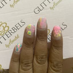 Biab with extensions & nail art