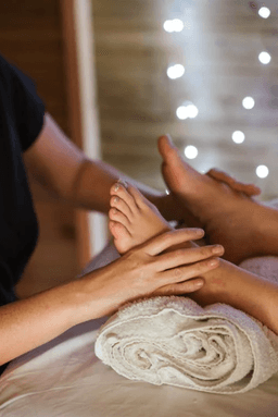 Reflexology treatment at Healing Corner in Hemel Hempstead, applying gentle pressure to the feet to relieve stress, improve circulation, and restore balance.