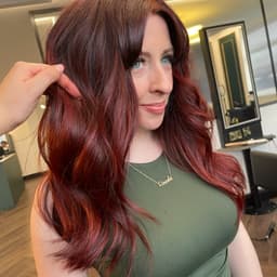 Vibrant red balayages