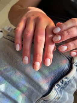 Nude manicure with art design