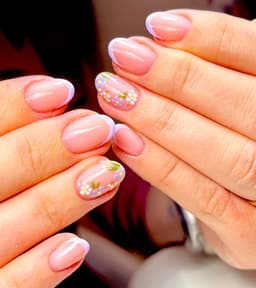 Builder gel & French & medium nail art