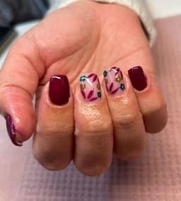 Builder Gel with Floral Nail Art