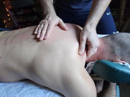 Trigger point therapy on trapezius muscle