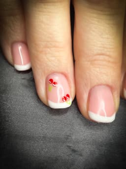 French BIAB with cherry design