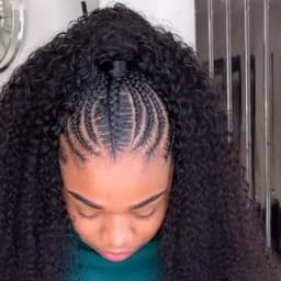 Half up half down with cornrows