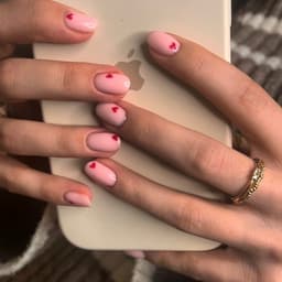 Builder gel manicure with nail art